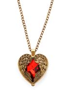 Shein Gold Heart Wing Pendant