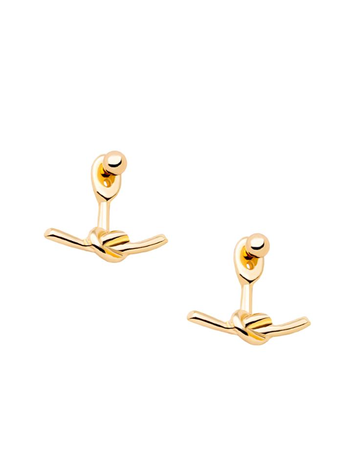 Shein Gold Plated Knot Design Stud Earrings