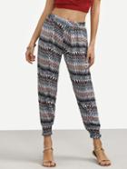 Shein Multicolor Geometric Print Peg Pants