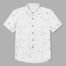 Shein Men Paint Splatter Blouse