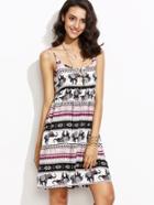 Shein Elephant Print A-line Slip Dress