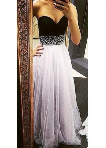 Rosewe Sequin Waist Black And Purple Patchwork Dress