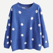 Shein Polka Dot Drop Shoulder Sweater