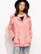 Shein Wide Collar Drawstring Utility Jacket