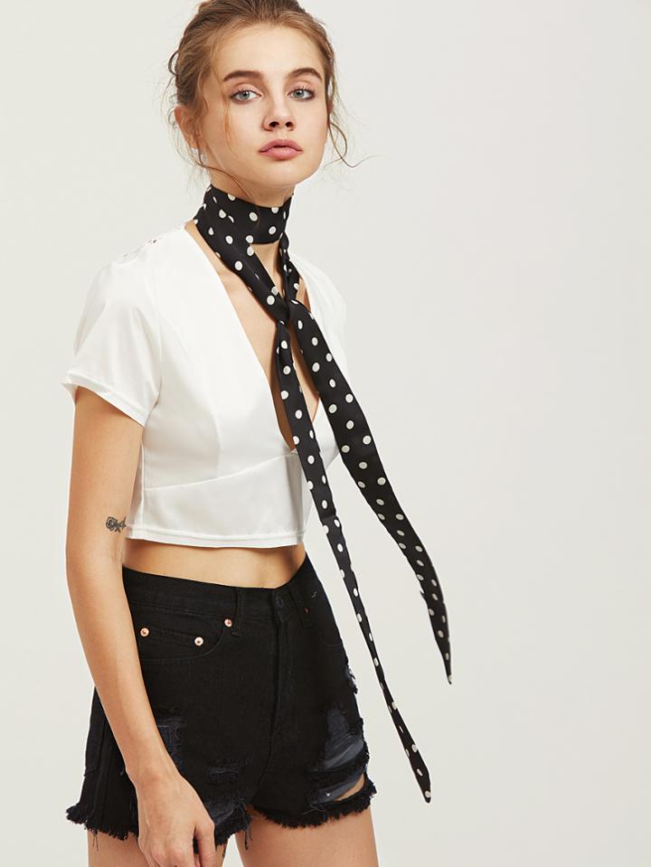 Shein Polka Dot Print Skinny Scarf