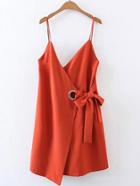 Shein Bow Tie Waist Cami Dress With Ring Detail