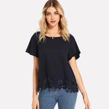 Shein Scallop Laser Cut Top