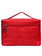 Shein Red Diamondback Zipper Cosmetic Bag