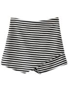 Shein Black White Stripe Elastic Waist Culottes