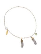 Shein Eagle Claw And Leaf Pendant Necklace