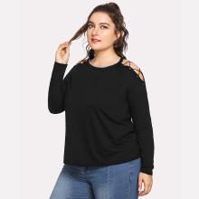 Shein Plus Crisscross Cold Shoulder T-shirt