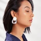 Shein Marble Pattern Abstract Hoop Drop Earrings