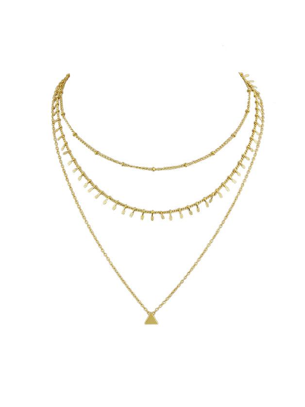 Shein Gold Multi Layers Chain Necklace With Tassel