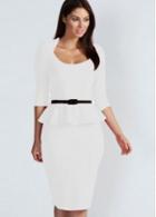 Rosewe All Match Scoop Half Sleeve White Straight Dress