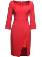 Shein Red Collar Long Sleeve Dress