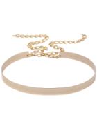 Shein Gold Metal Belt With Chain And Clasp Closure