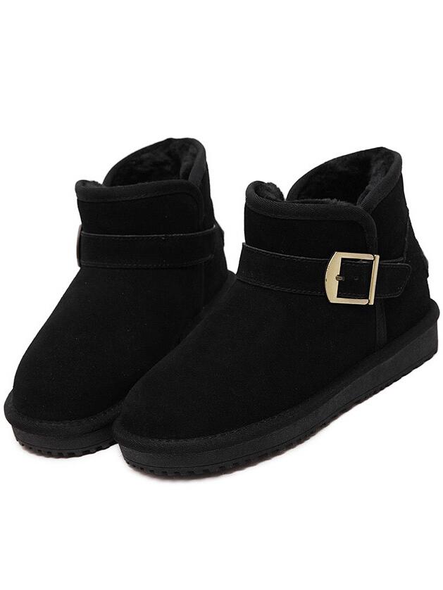 Shein Black Thick-soled Buckle Boots