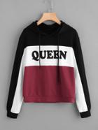 Shein Cut And Sew Printed Hoodie