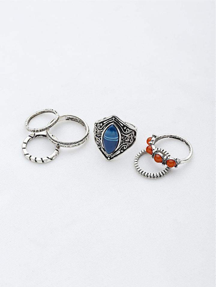 Shein Gemstone Etched Ring Pack