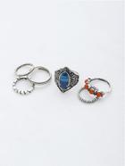 Shein Gemstone Etched Ring Pack