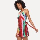 Shein Open Back Tie Side Overlap Cami Romper