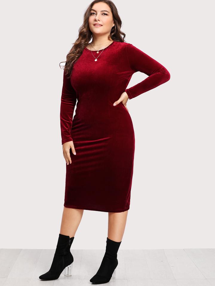 Shein Split Back Velvet Dress