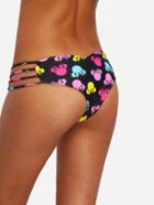 Shein Ladder-cutout Colorful Print Bikini Bottom