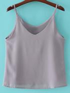 Shein Grey Chiffon Spaghetti Strap Tank Top