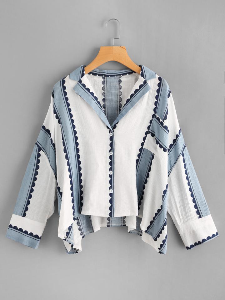 Shein Drop Shoulder Button Detail Shirt