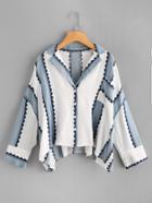 Shein Drop Shoulder Button Detail Shirt