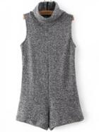 Shein Grey High Neck Sleeveless Slim Jumpsuit
