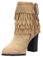 Shein Apricot Fringe High Heeled Boots