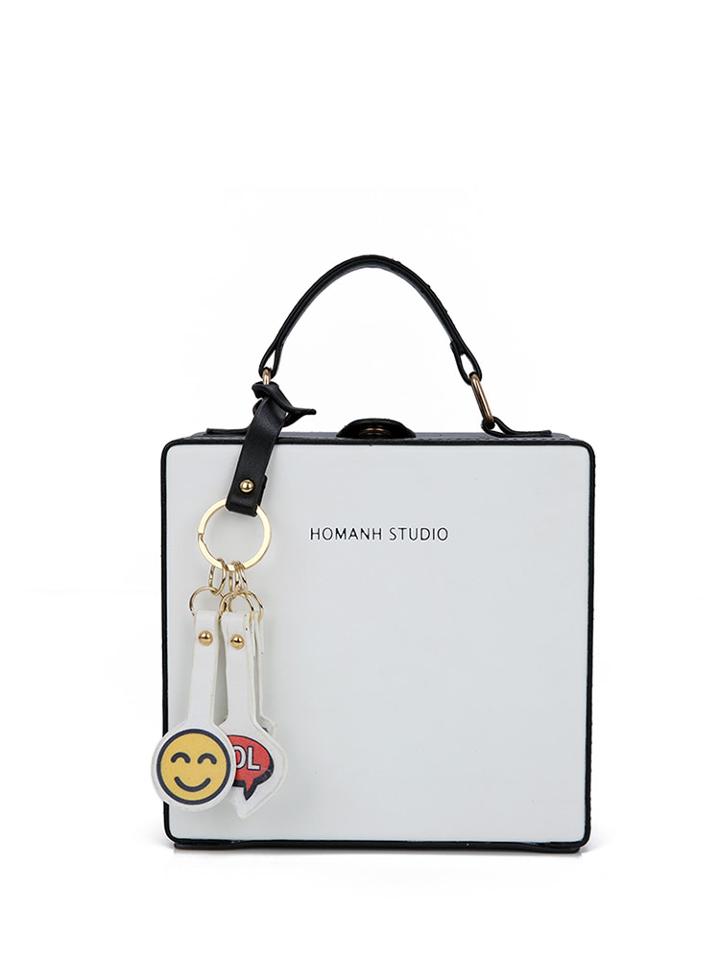 Shein Square Tote Bag With Charm