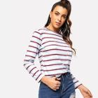 Shein Striped Pocket Detail T-shirt