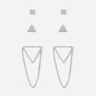 Shein Geometric Shaped Stud Earrings 3pairs