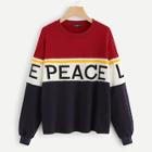 Shein Cut-and-sew Letter Pullover