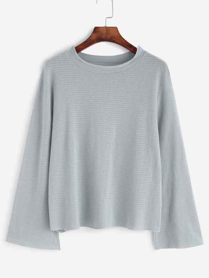 Shein Green Long Sleeve Casual T-shirt