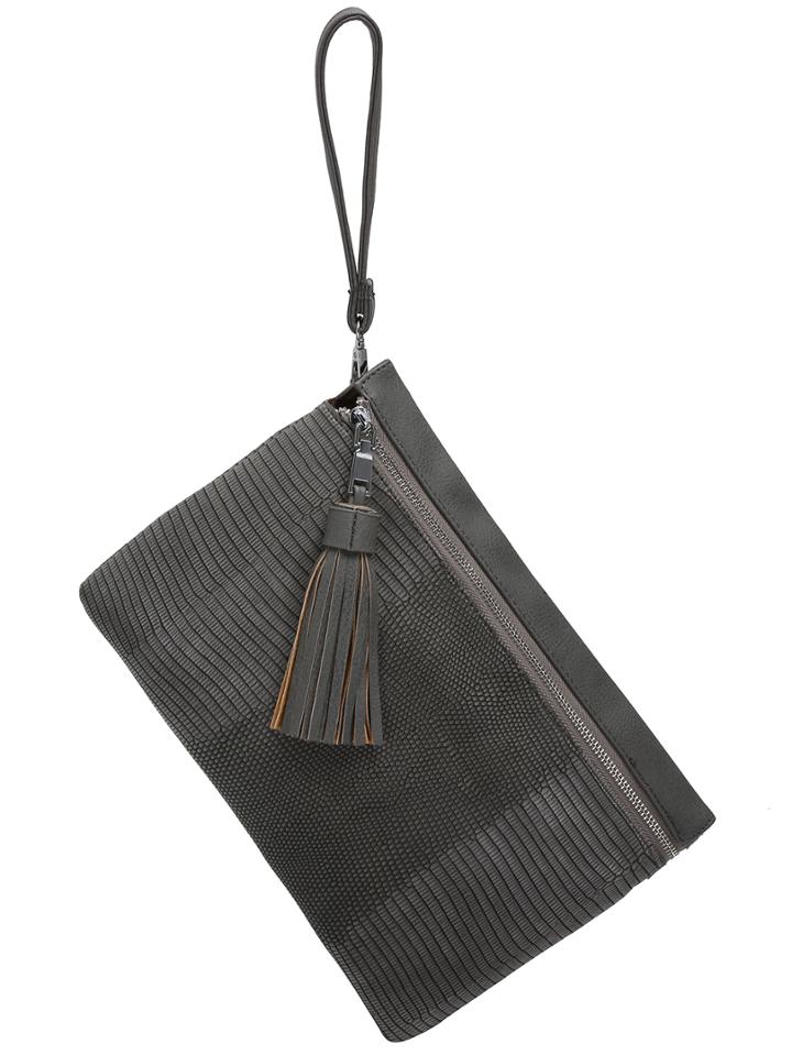 Shein Snake Pu Tassel Zipper Adjustable Strap Clutch Bag