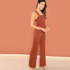 Shein Knot Open Back Thick Strap Jumpsuit