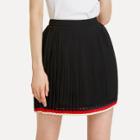 Shein Striped Hem Pleated Skirt