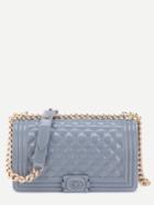 Shein Mini The Bahamas Blue Quilted Flap Jelly Bag With Chain