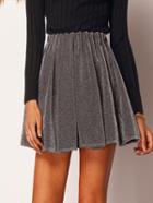 Shein Grey Glisten Flare Skirt