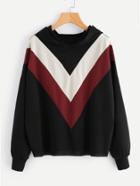 Shein Hooded Color Block Sweatshirt