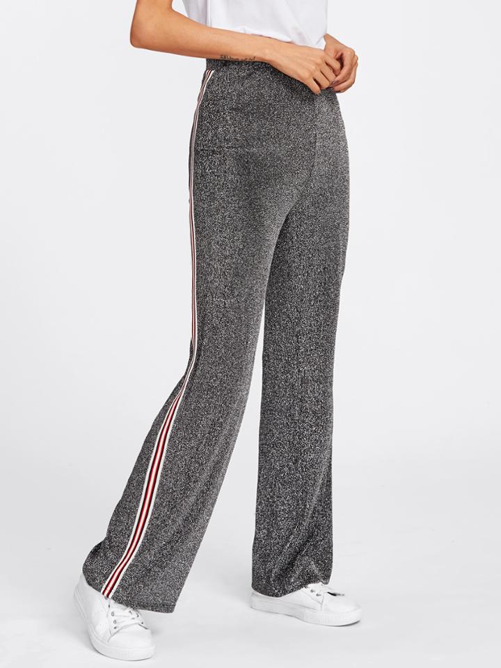Shein Striped Tape Side Glitter Pants