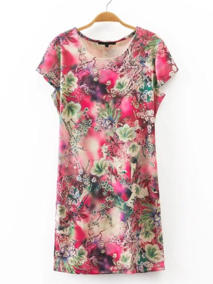 Shein Flower Print Sheath Dress