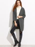 Shein Dark Grey Raglan Sleeve Coat