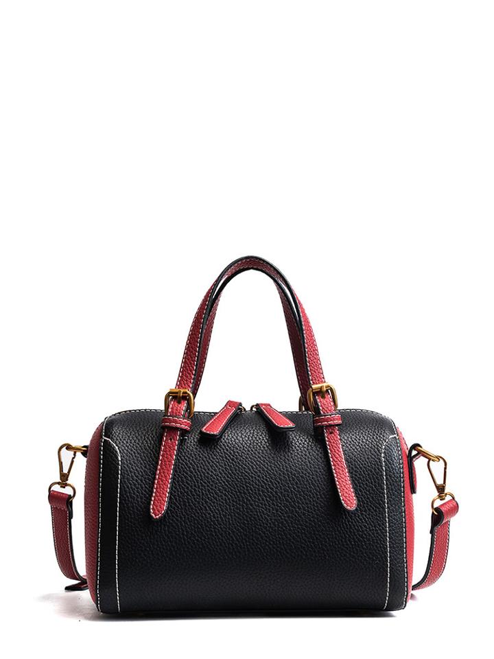 Shein Two Tone Double Zipper Pu Shoulder Bag