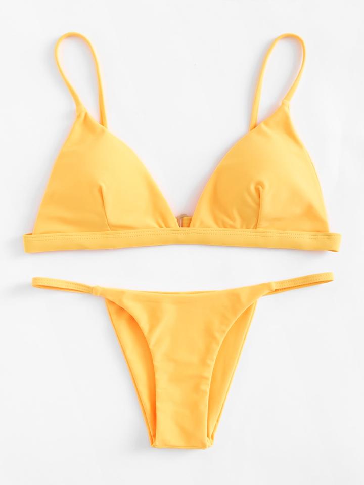 Shein Adjustable Straps Triangle Bikini Set