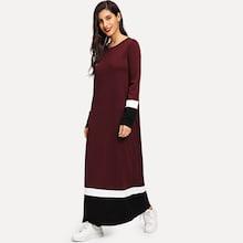 Shein Round Neck Color Block Dress