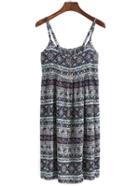 Shein Spaghetti Strap Aztec Print Cami Dress